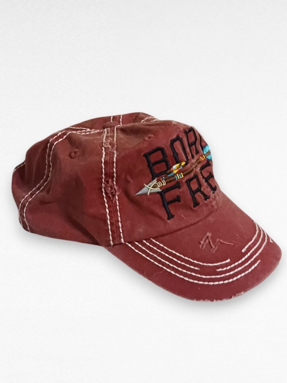 Distressed Born Free Baseball Cap - Picture 2 of 4